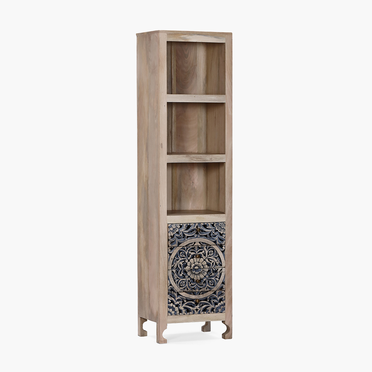 Amesbury Tall Slim Bookcase with Drawers on Bottom