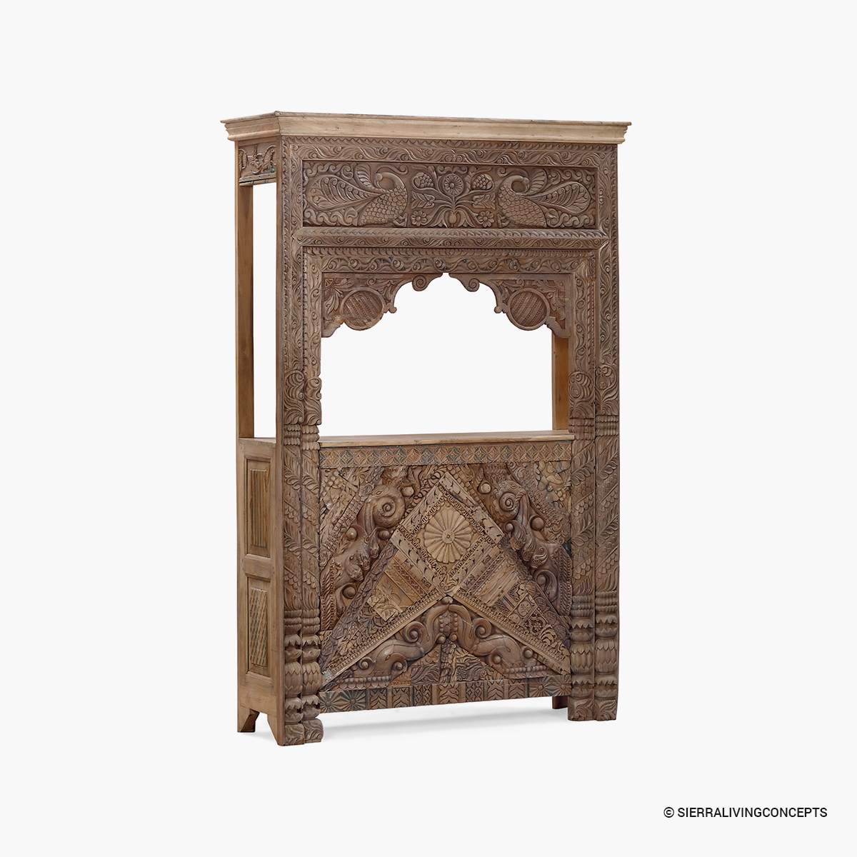 Parkdale Ornate Carved Traditional Tiki Bar Cabinet