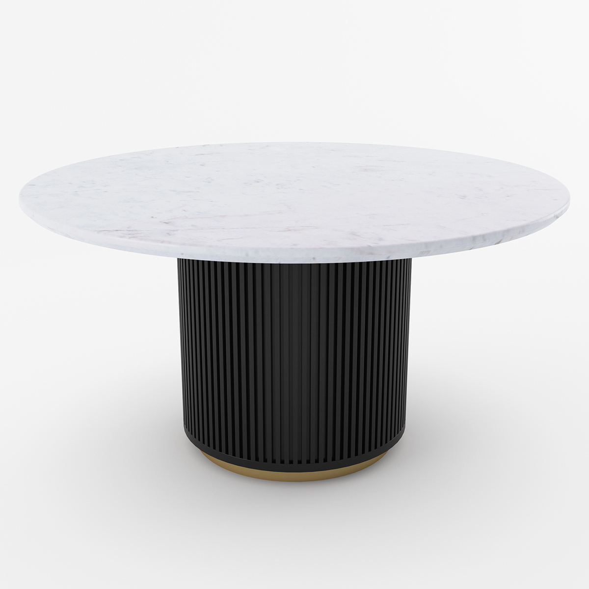 Navarro White Marble Top 60 Inch Round Pedestal Dining Table