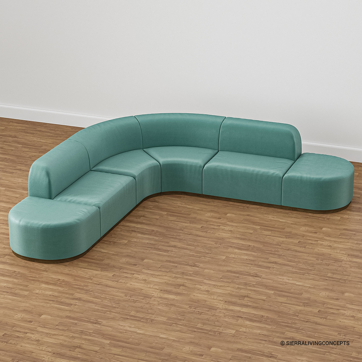 Annex L-Shaped Modular Sectional Sofa with Bumper Ends