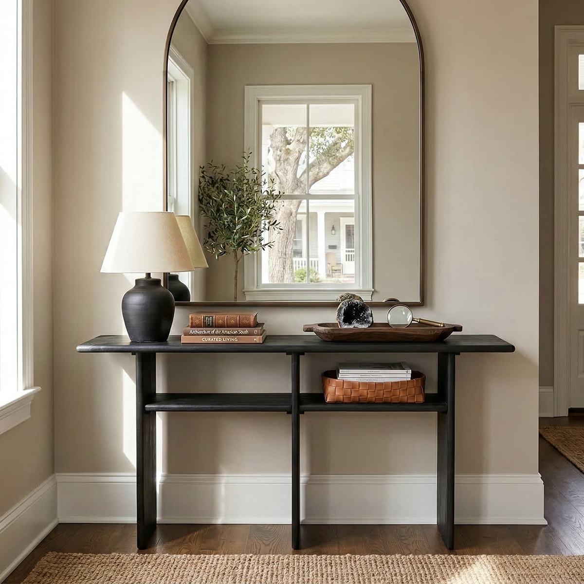 Regina 2 Tier Japandi Solid Wood Console Table