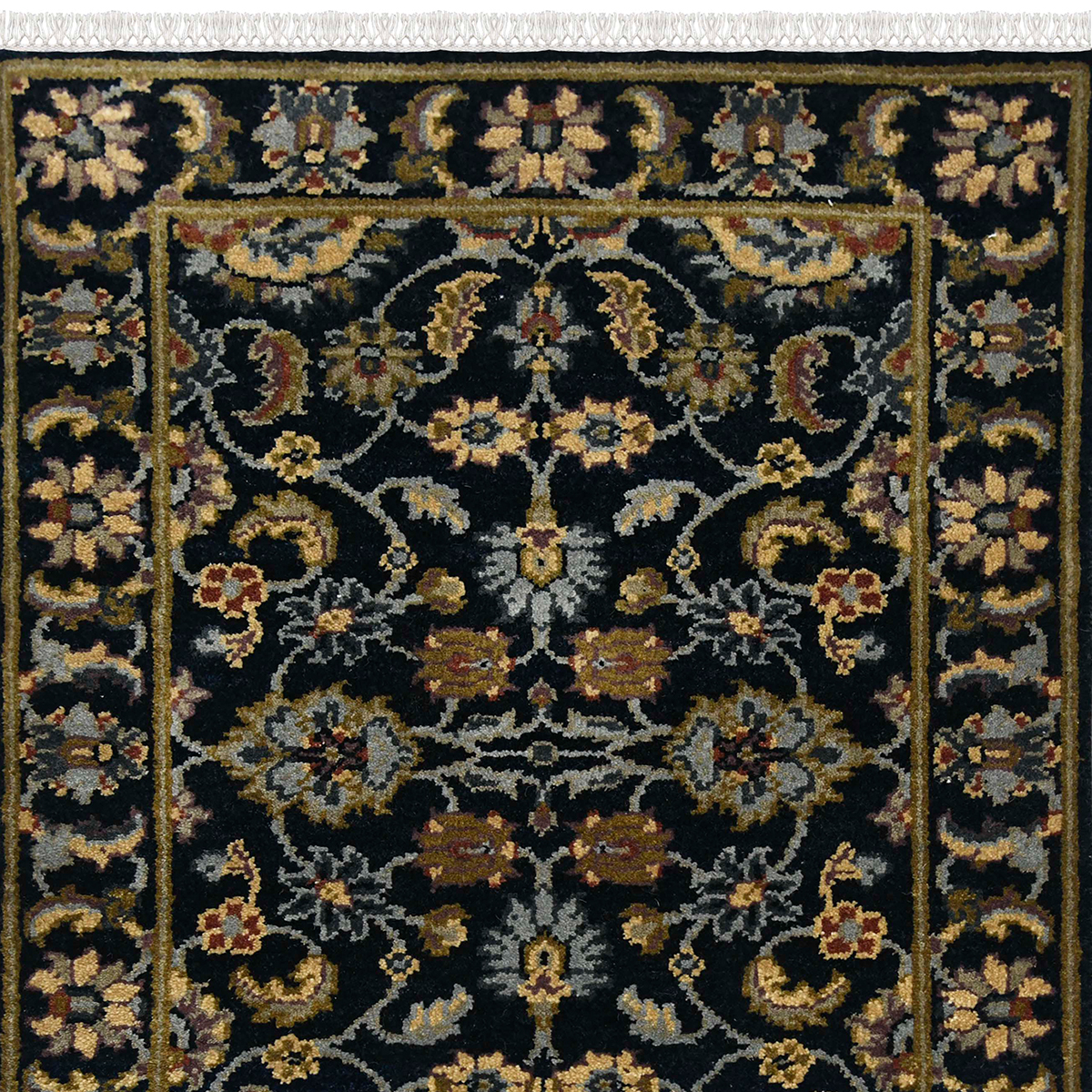 Antigonish Persian Style Dark Hand Knotted Wool Area Rug