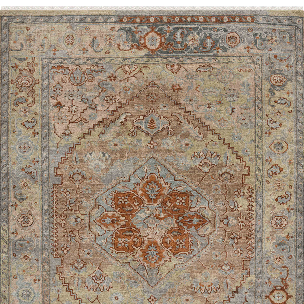 Digby Classic Abrash Pattern Hand Knotted Wool Area Rug