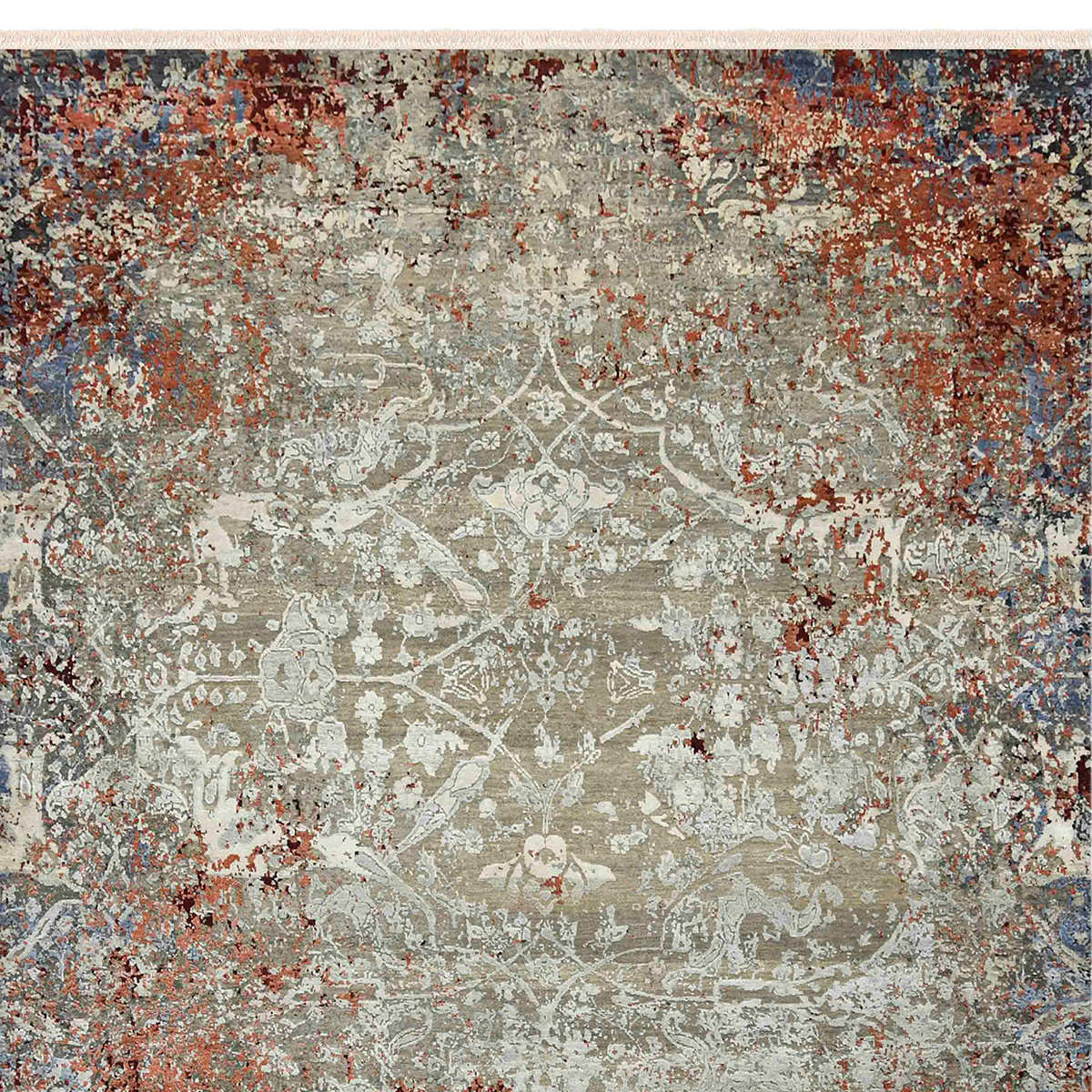 Encinitas Abstract Tan Rust Vintage Area Rug