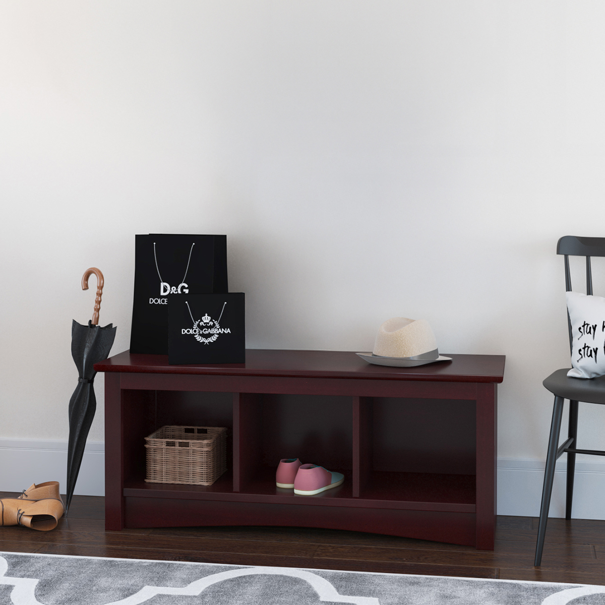 Westhope Wooden Entryway Bench with Shoe Storage