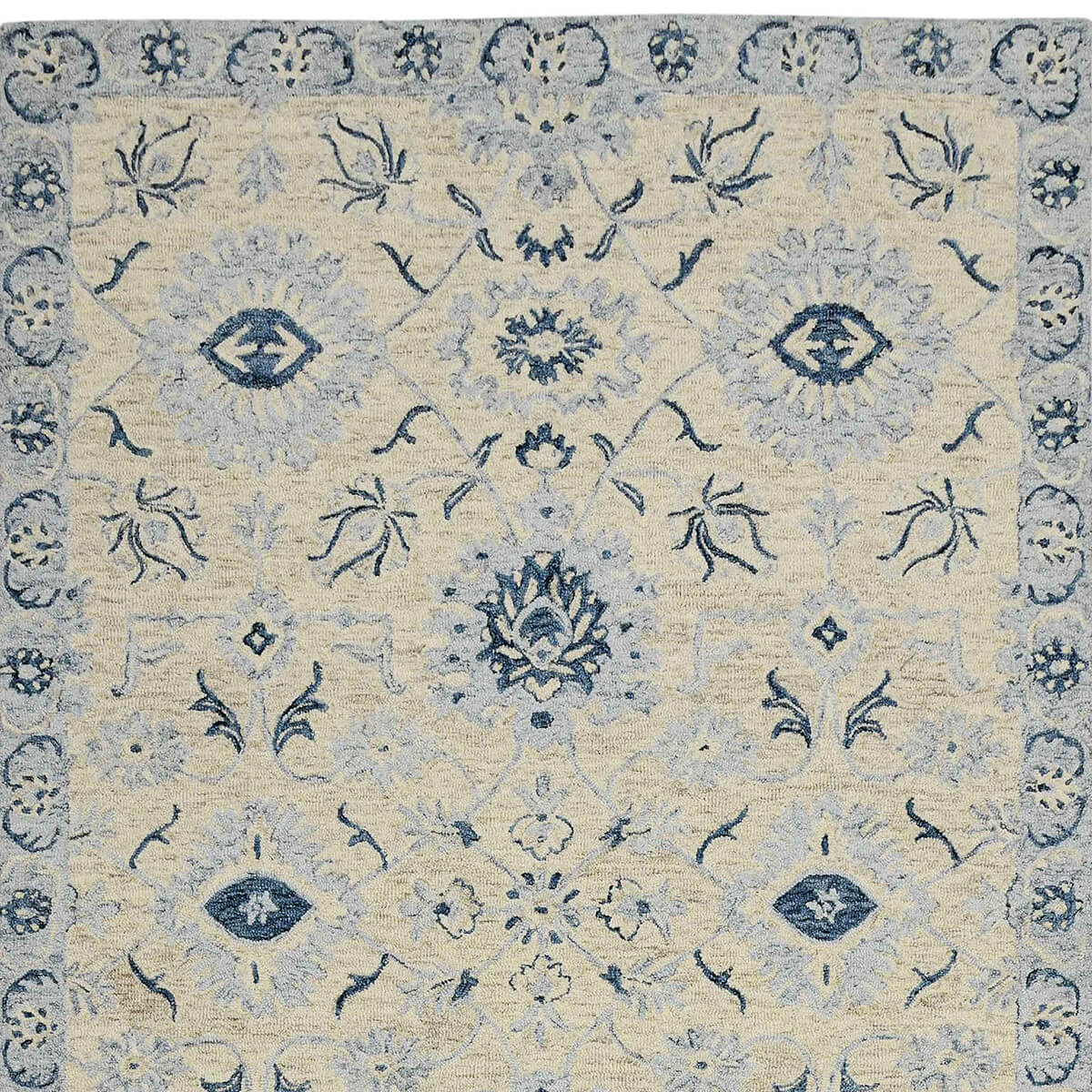 Scarborough Abrash Neutral Floral Hand Tufted Wool Rug