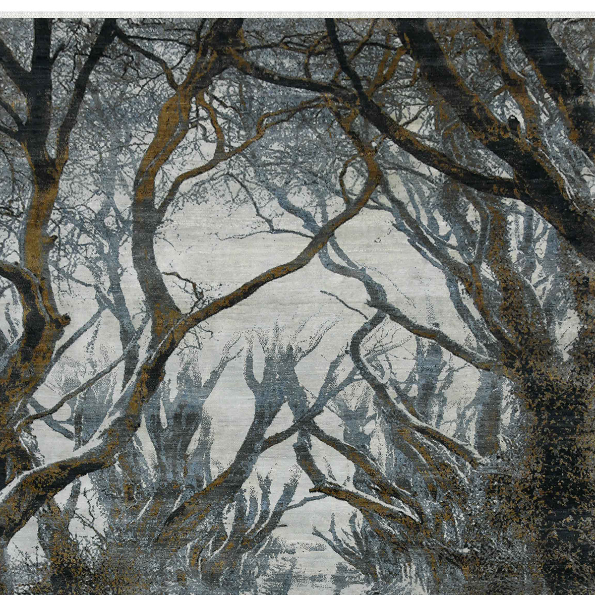 Huntsville Hand Knotted Forest Scene Abstract Area Rug