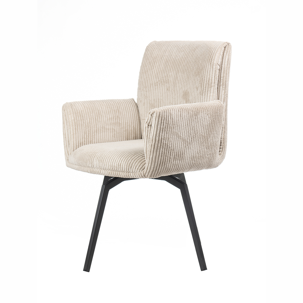 Candiac Modern Ribbed Cotton Upholstered Armchair