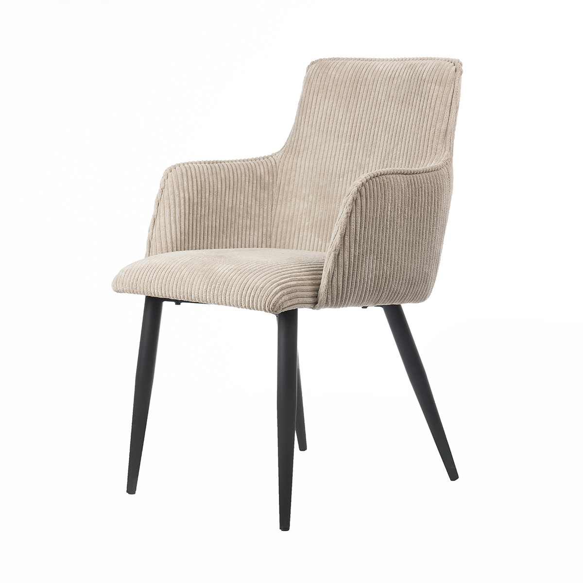 Candiac Corduroy Textured Upholstery Modern Dining Armchair