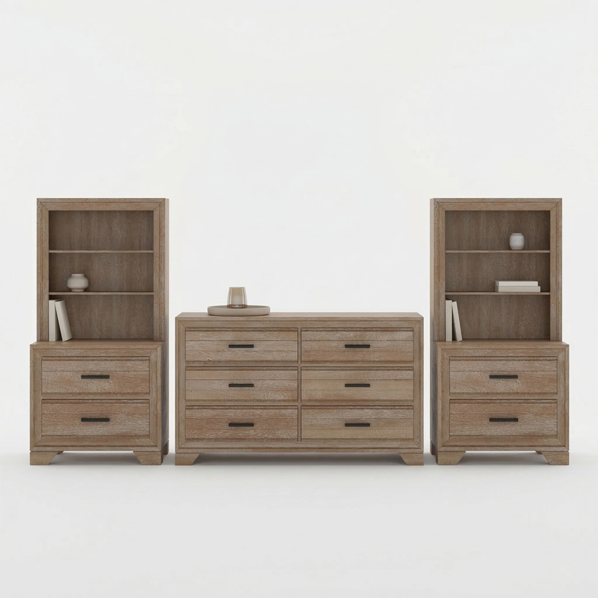 Villeneuve Modern Farmhouse Dresser and Nightstand Set