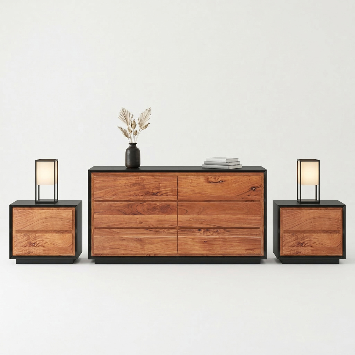 Paradise Modern Rustic Dresser and Nightstand Set