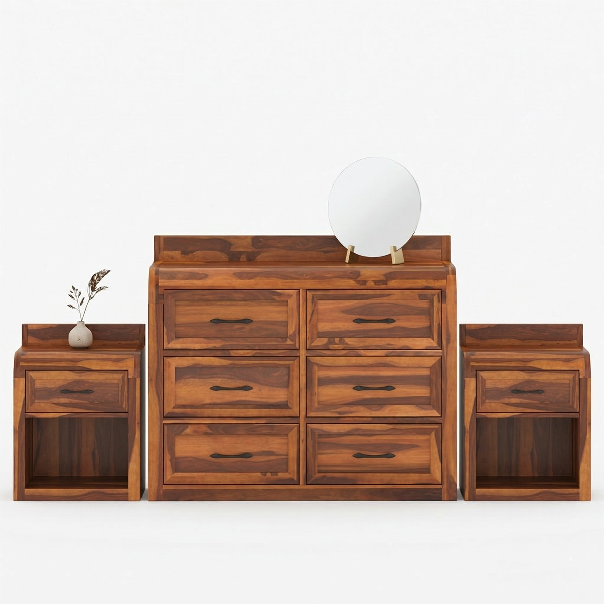 Rebecca Solid Wood Bedroom Dresser and Nightstand Set