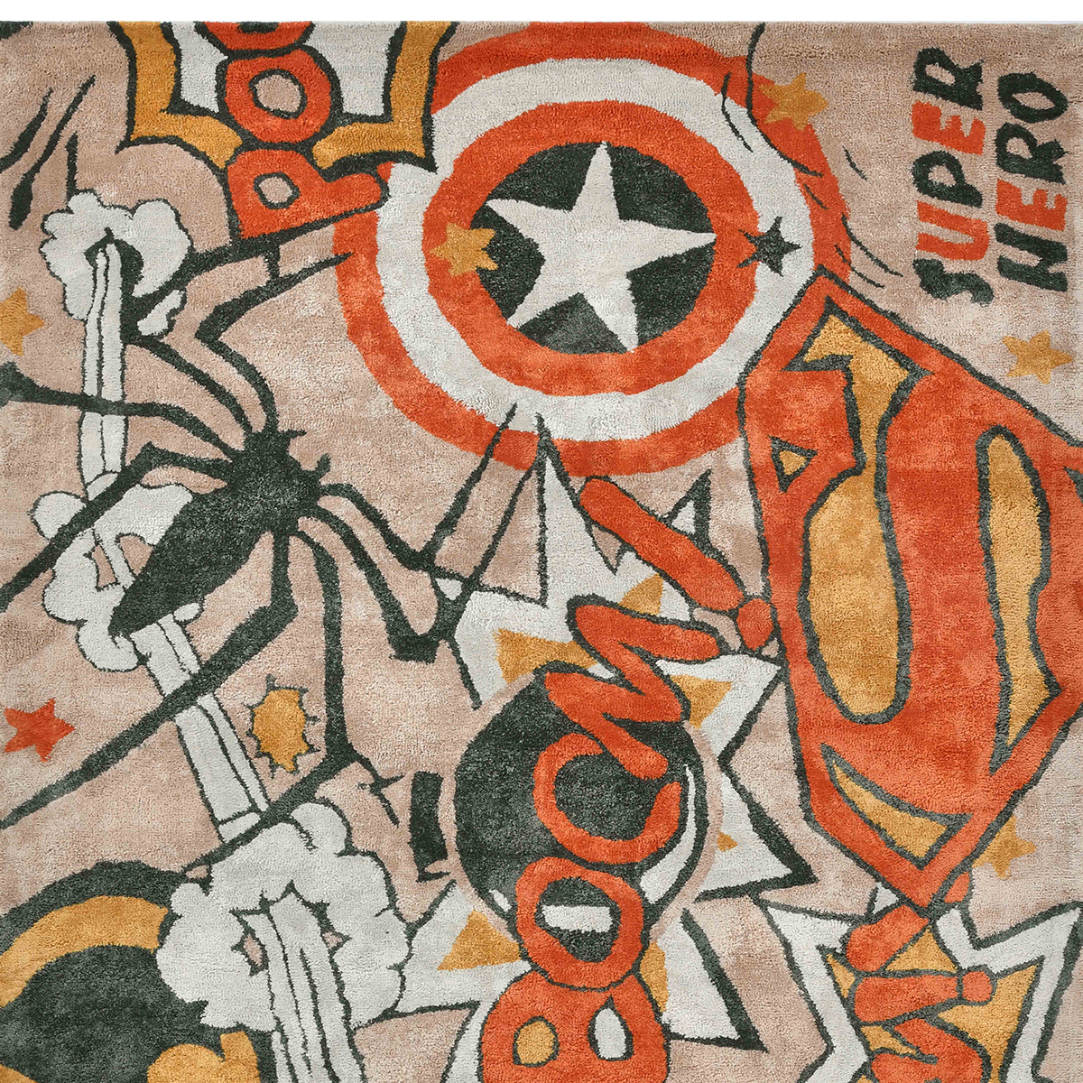 Athabasca Hand Tufted Wool Marvel Superhero Kids Rug