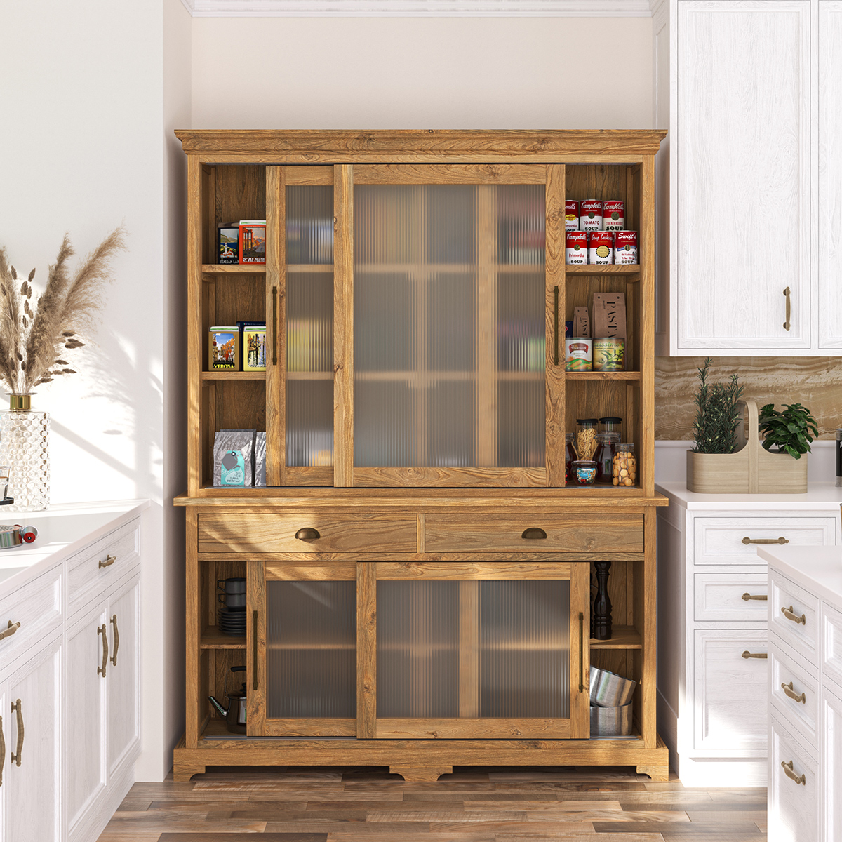 Surrey Rustic Free Standing Kitchen Pantry Storage Cabinet