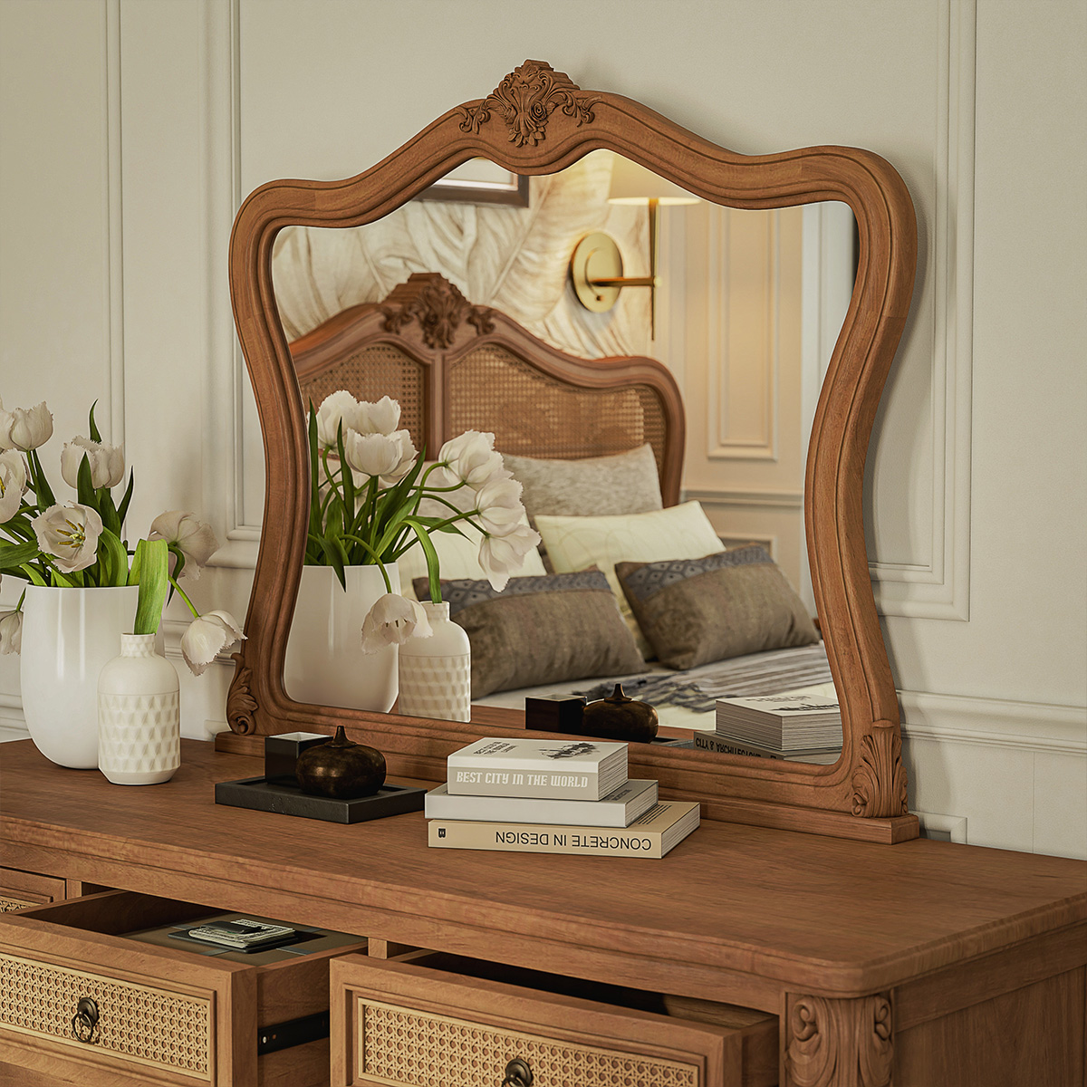 Gilbert French Provincial Hand Carved Mirror