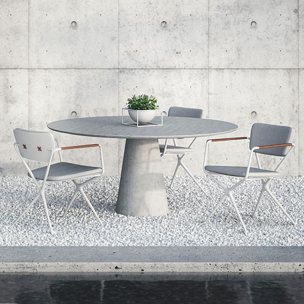 Conix Concrete Table and Exes Chairs