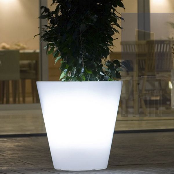 Illuminated Cone Outdoor Planter