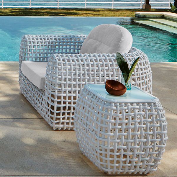 Dynasty White Wicker Sofa Collection