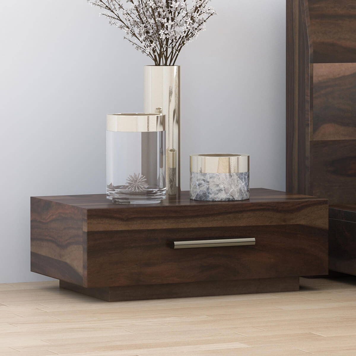 Nevada Handcrafted Solid Wood Nightstand with Drawer