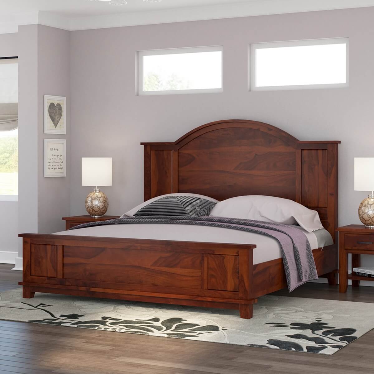 Nevada Rustic Solid Wood Platform Bed