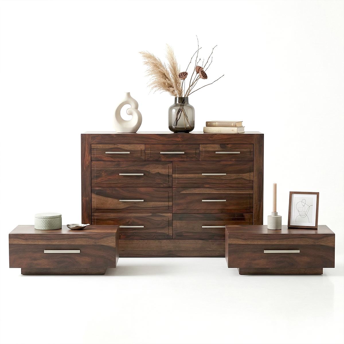 Nevada Solid Wood Dresser and Nightstand Set