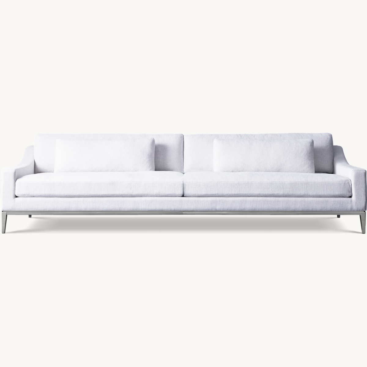 Italia Slope Arm 2-Cushion Sofa - Metal Base